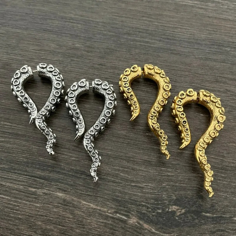 Octopus tentacle front back earring, Octopus earring Gothic earring Octopus tentacle earring ear front back earrings octopus