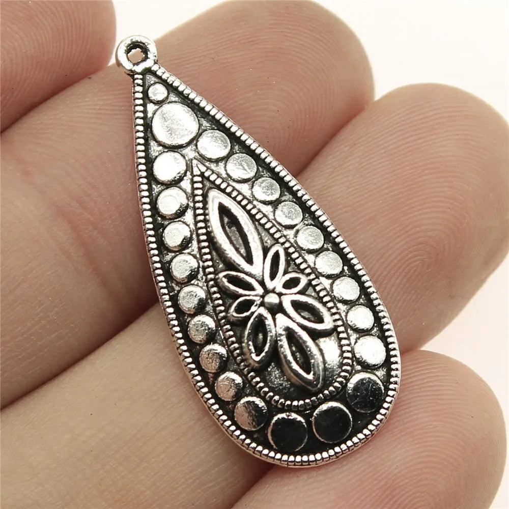 10pcs Vintage Water Droplets Charms For Earring Making DIY Earring Making Findings Accessories Earring Parts