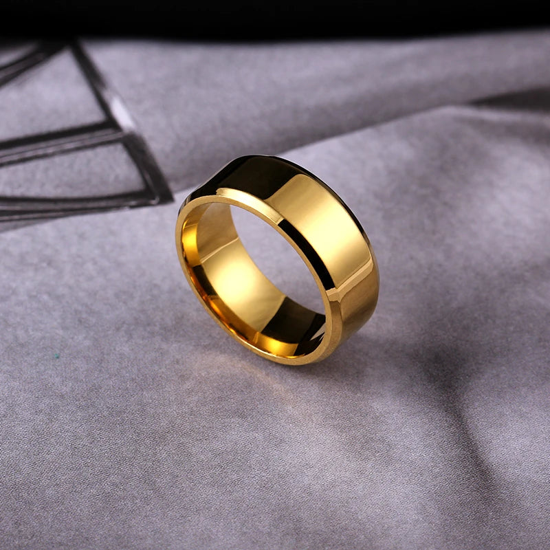 4mm Simple Smooth Women Rings Black Stainless Steel Men Rings Birthday Gifts Rings for men