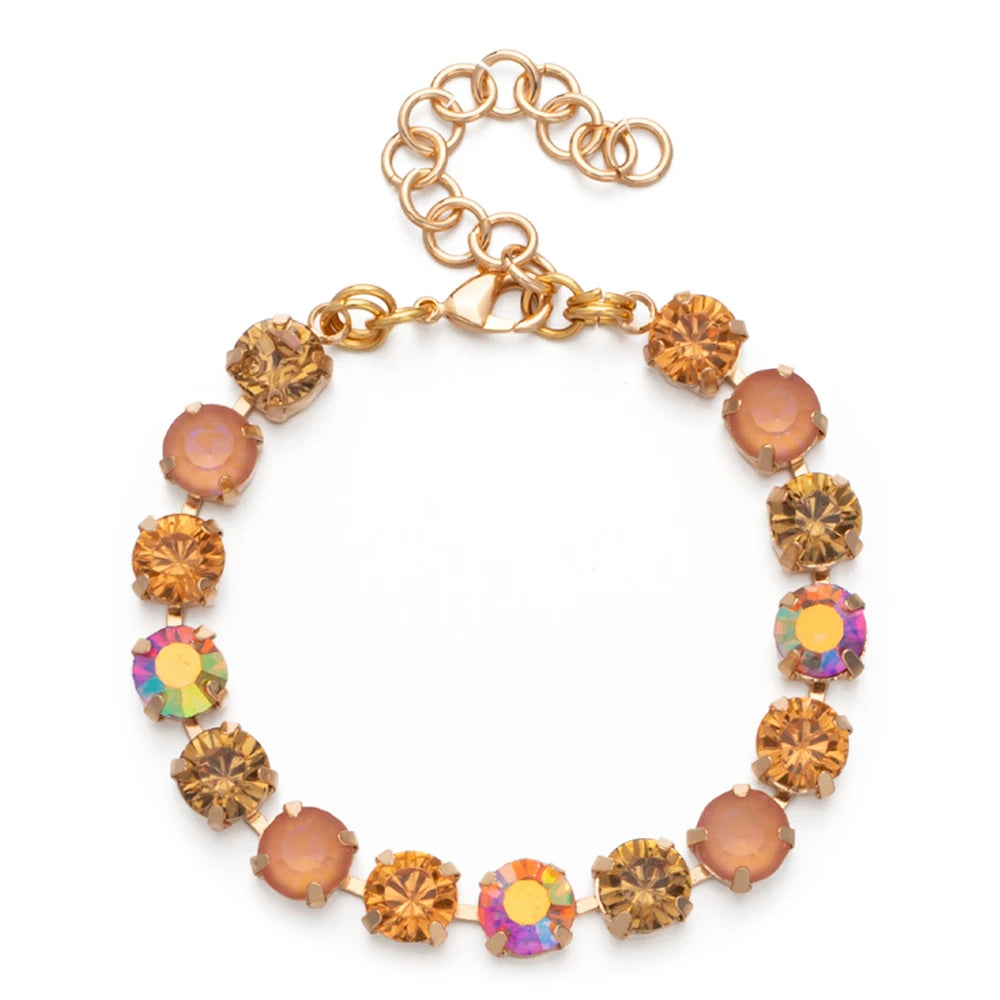 Colorful Charm Crystal Women Bracelet Gold and Silver Chain Bohemian Jewelry Free Shipping