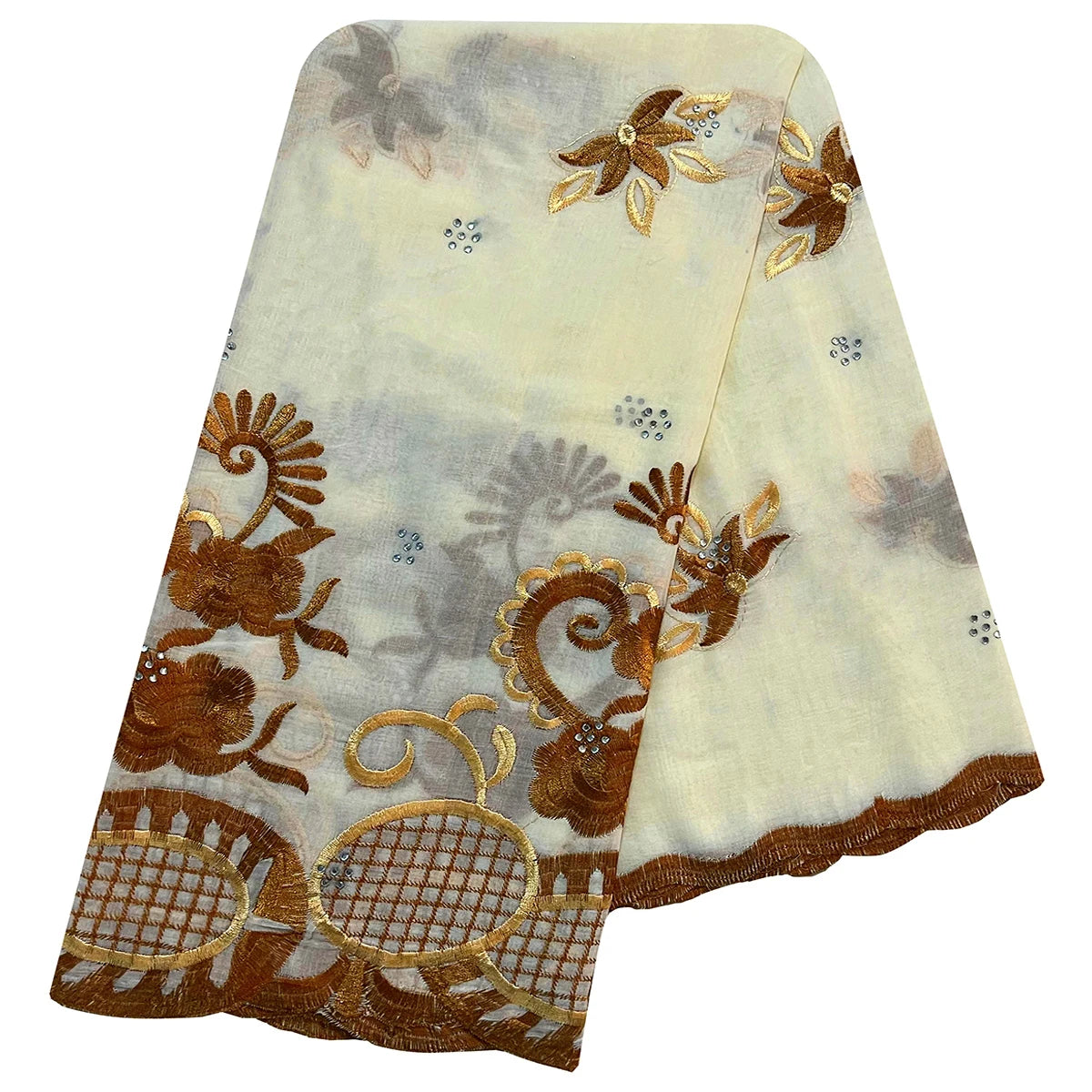 African Women Scarfs 2024 Fashion Hot Sale  Big Circle Design Big Embrodiery Cotton Big Size Muslim Scarf for Shawls Pashmina
