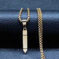 Male Jesus Cross Stainless Steel Choker Necklace for Men Chain Gold Color Bullet Necklaces Jewerly colar masculino N6049S02