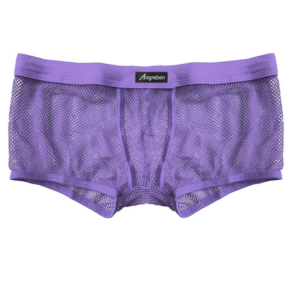 Underwear Men's Boxers Breathable Mesh Hollow Boxer Shorts Sexy Underwear Panties Transparent Men Boxers Underpants