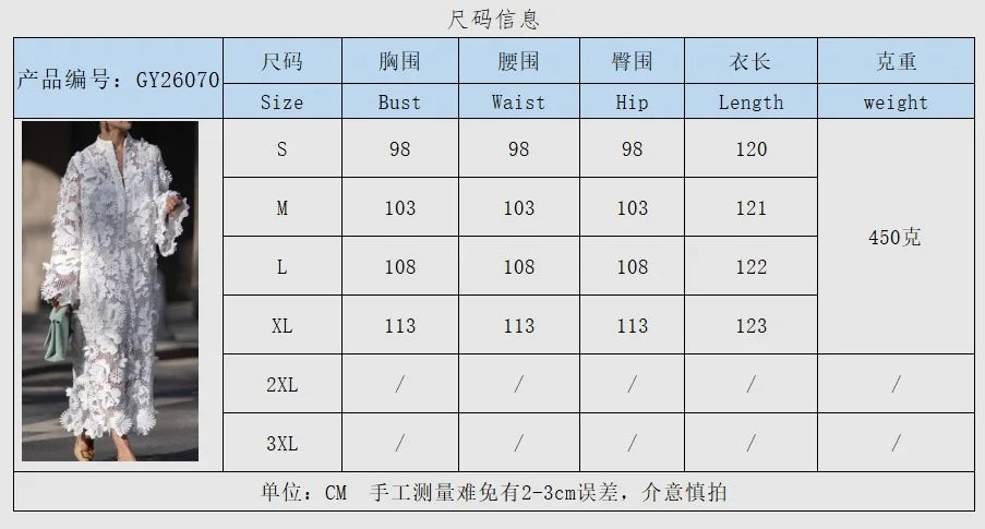 Women's Dress Handmade 3D Embroidered Hollow Design Dress Pure White Dress Elegant Evening Dress Commuter Dress