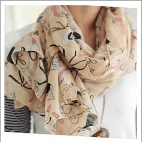 New fashion Print Cat Star Leopard Chiffon Scarf 150x38cm Women Scarfs Shawls And Scarves Party gift