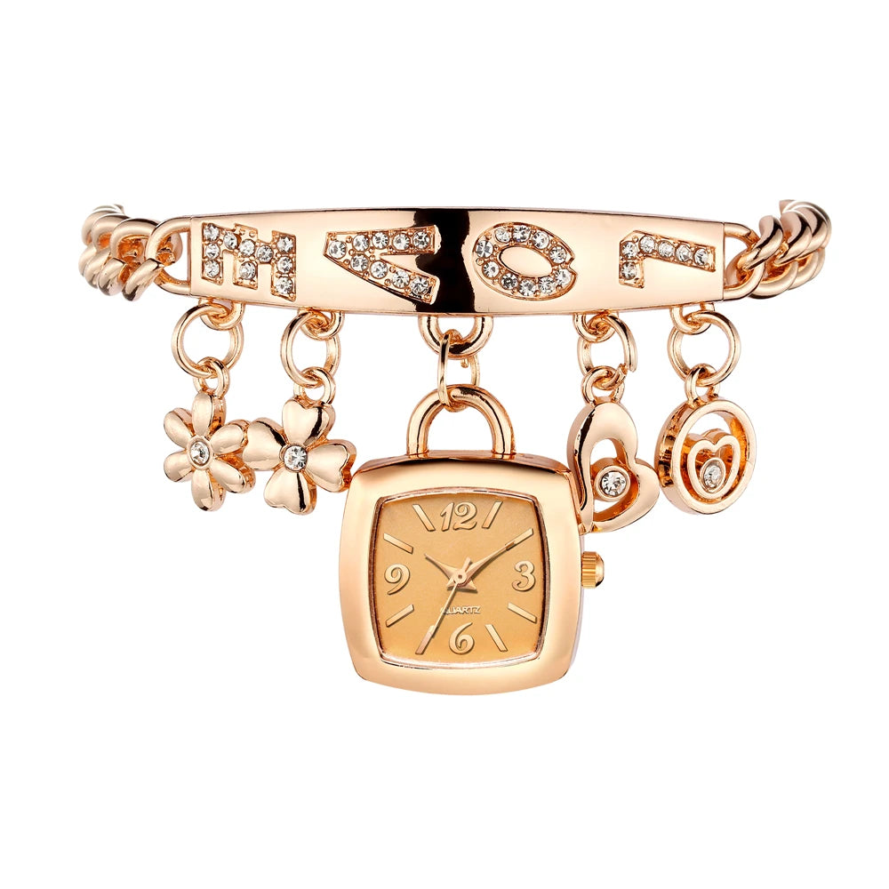 women Love Style steel quartz women bracelet watch
