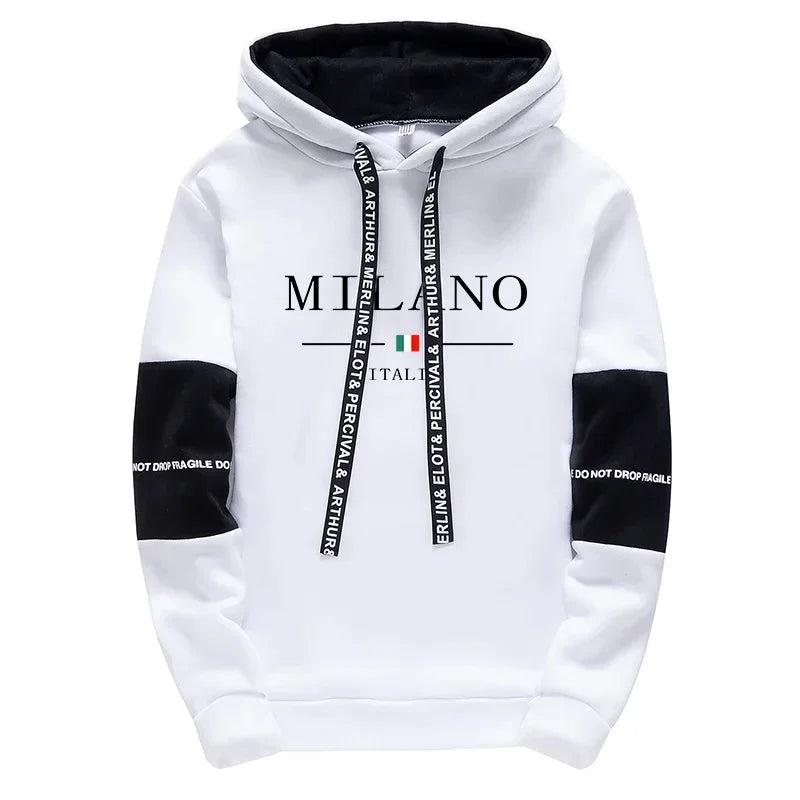 Mens Hooded Sweatshirts Casual City Printing Hoodie Sweatpants High Quality Jogging Sportswear Daily Versatile Men Tops Pants